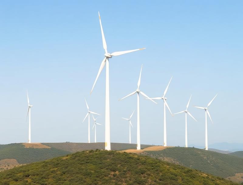 Wind turbines on hillside
